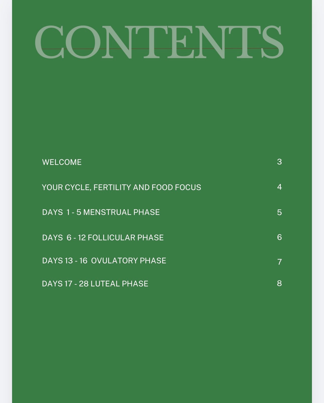 28 Day Fertility Friendly Cycle Meal Plan